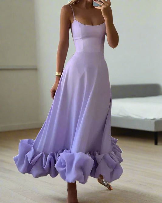 Sleeveless Midi Dress with Ruffle Hem | Elegant & Flowy Summer Style