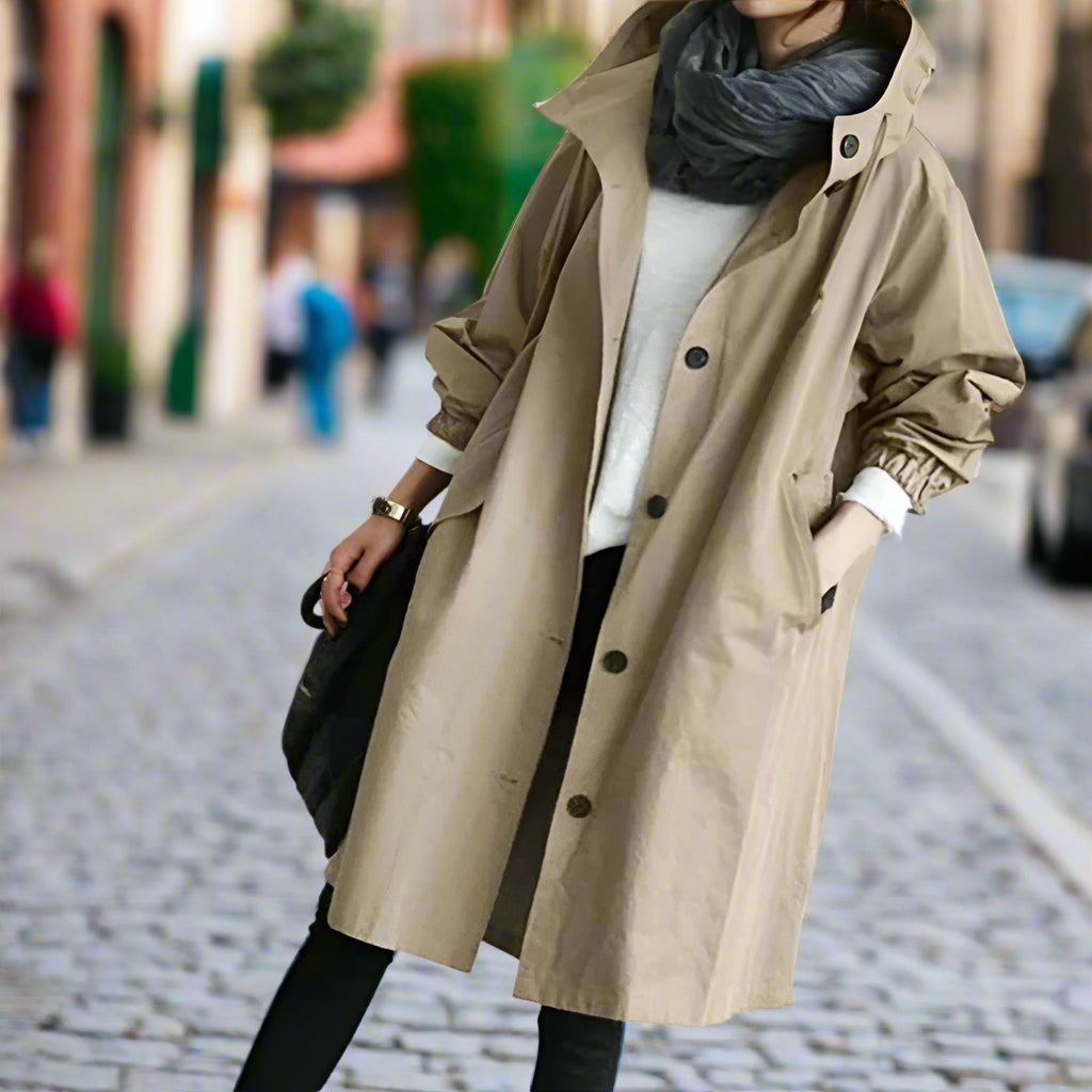 Salve Women's All-Weather Fashion Trench Coat | Windproof & Waterproof