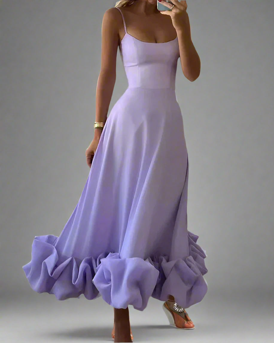 Sleeveless Midi Dress with Ruffle Hem | Elegant & Flowy Summer Style